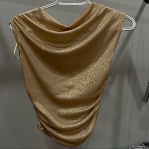GOLD SHIMMER RUCHED TOP